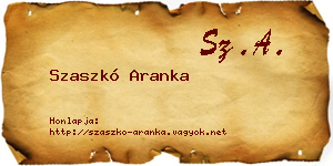 Szaszkó Aranka névjegykártya