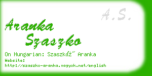 aranka szaszko business card